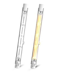 Klarlight 500W R7s Halogen Linjär Glödlampa 118mm, T3 J118 Dubbelsidig Linjär Strålkastare Dimbar Varmvit 2800K, 11000LM Spotlight för Arbetslampor, Landskap, Gatubelysning, Säkerhet (Paket med 2)
